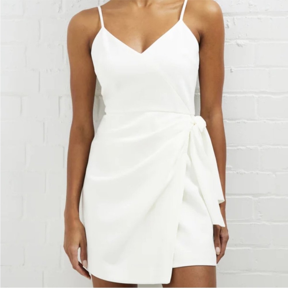 French Connection White Dress with Side Tie and Adjustable Straps